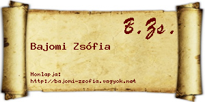 Bajomi Zsófia névjegykártya